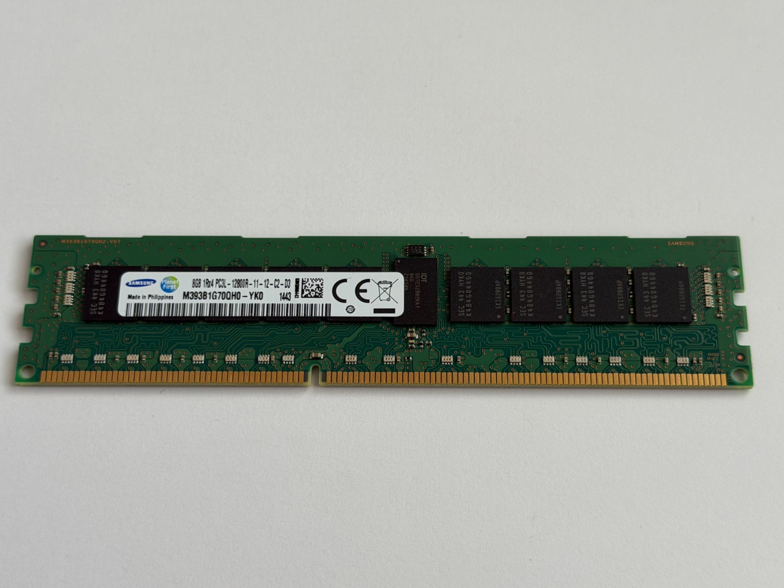 Samsung 8GB (1-Stick) PC3L-12800R DDR3 ECC Server Memory RAM M393B1G70QH0-YK0