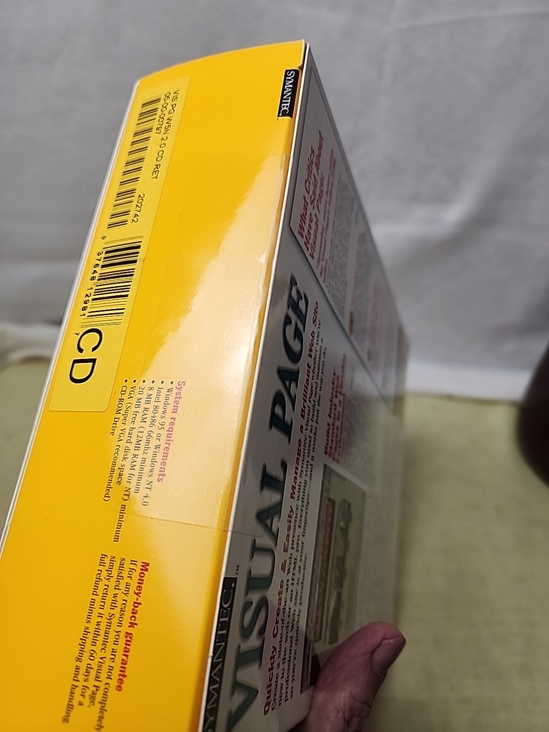 Symantec Visual Page PC CD Windows 95 New In Box Software Web Page Builder Seal