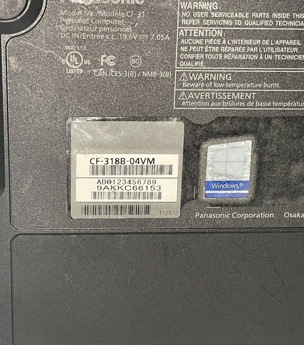 Panasonic Toughbook CF-31 MK6 I5-7300U 2.70 ghz 16gb 250 gb SSD 4G W11