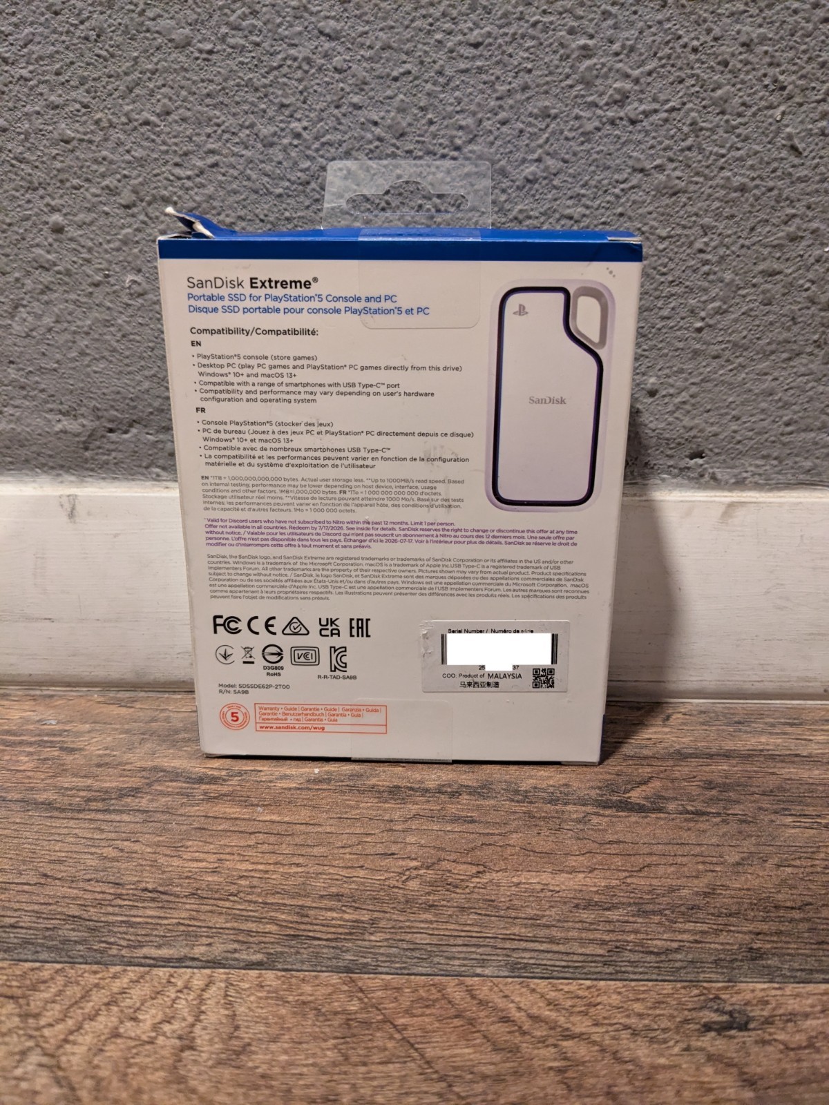 Sealed SanDisk 2TB Extreme Portable SSD USB-C SDSSDE62P-2T00-G25 PS5 Licensed