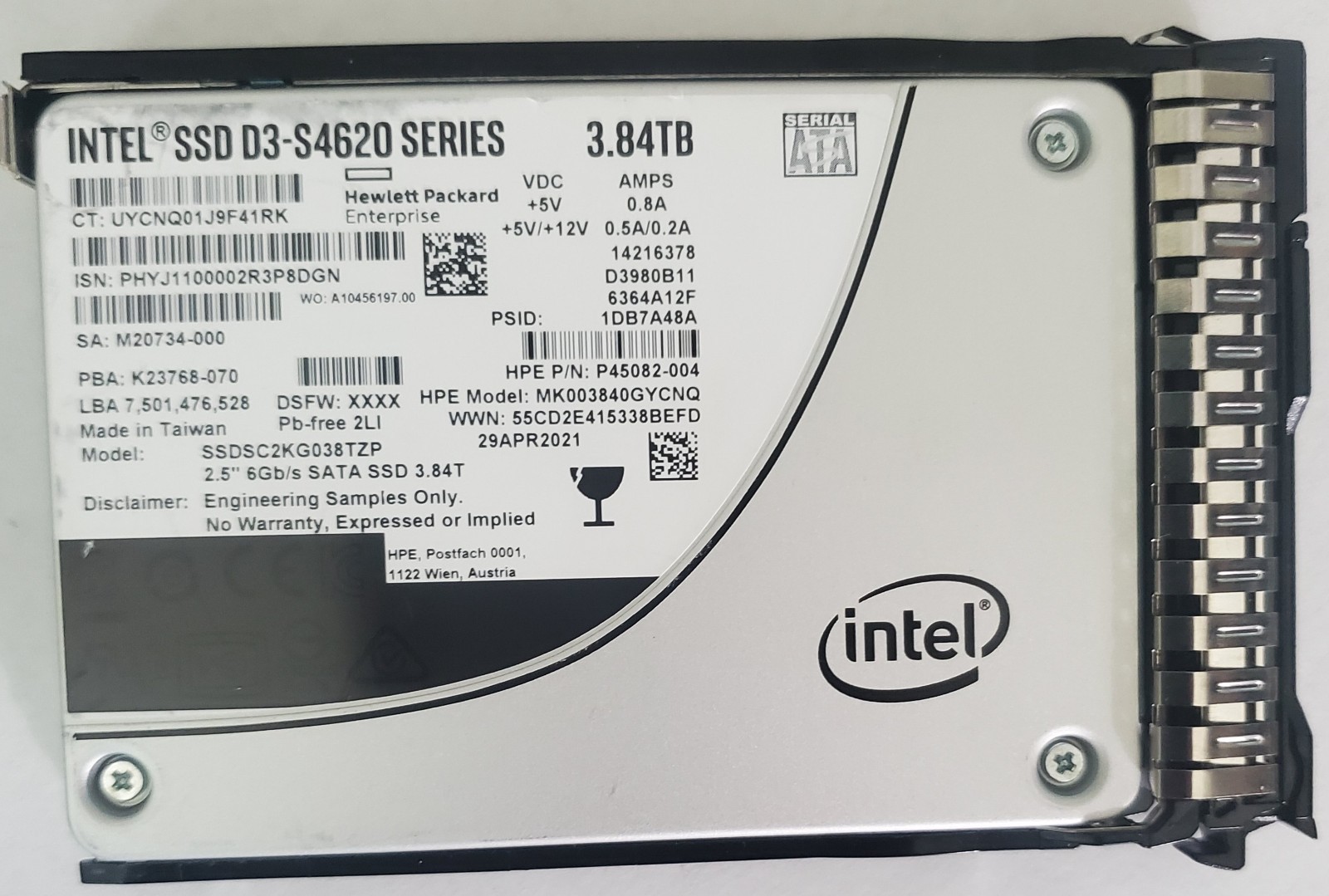 Intel P4600 3.84TB NVMe PCIe SSD Unlocked