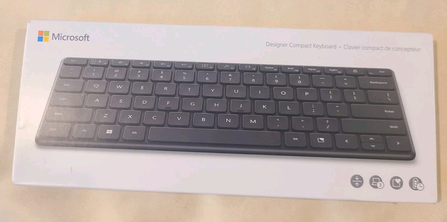Original MICROSOFT MS Wireless Bluetooth Compact Hybrid travel Keyboard Black