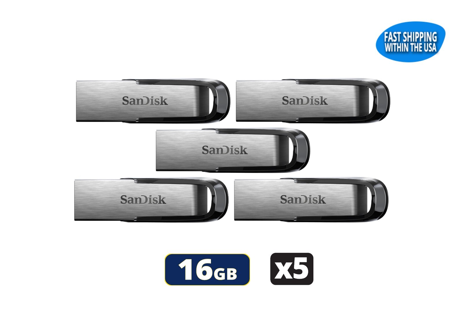 Sandisk Ultra Flair 16GB Flash Drive USB 3.0 Pen Drive Thumb Drive (5 Pack)