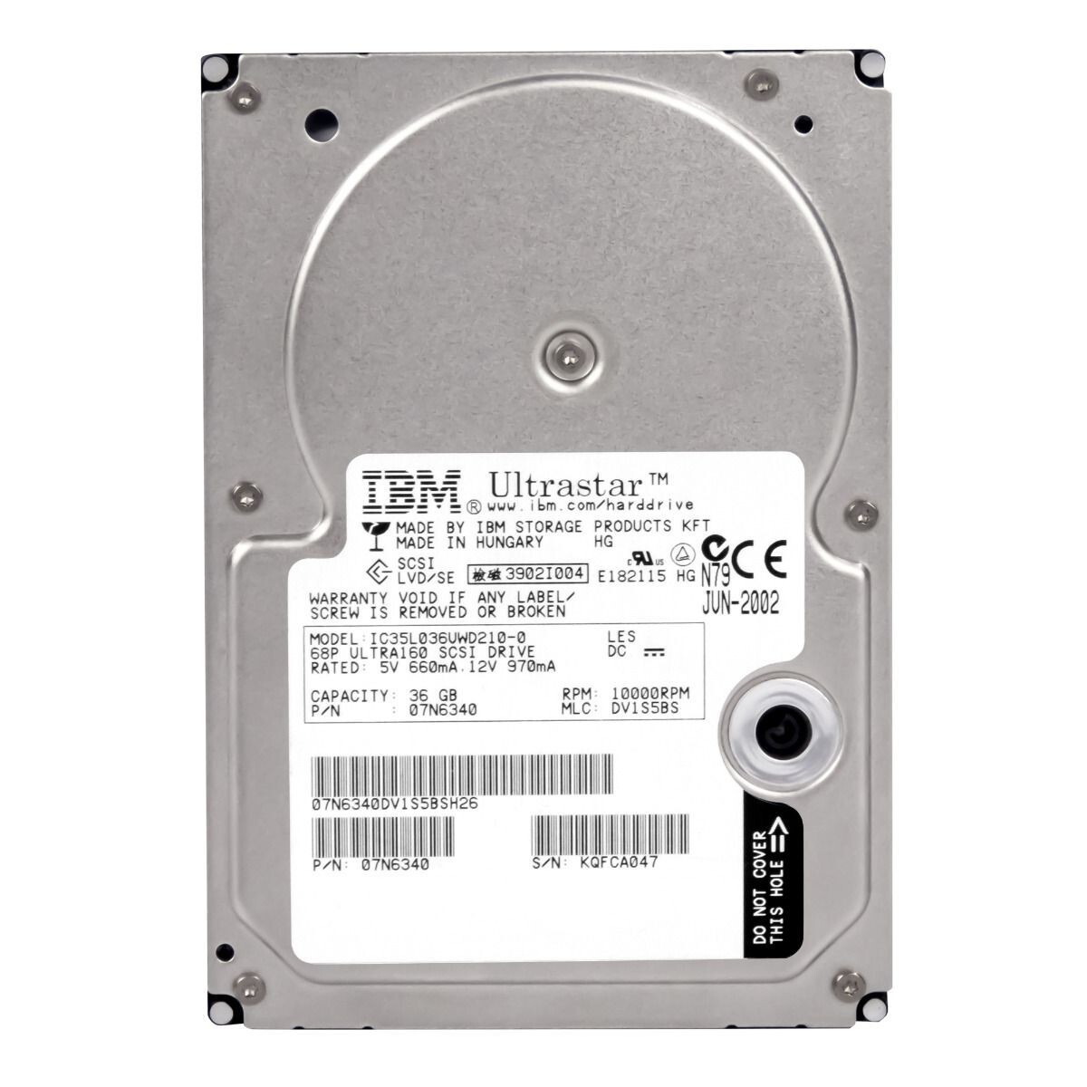 IBM ULTRASTAR 73LZX IC35L036UWD210-0 36GB 10K 4MB 3.5″ SCSI U160 HDD