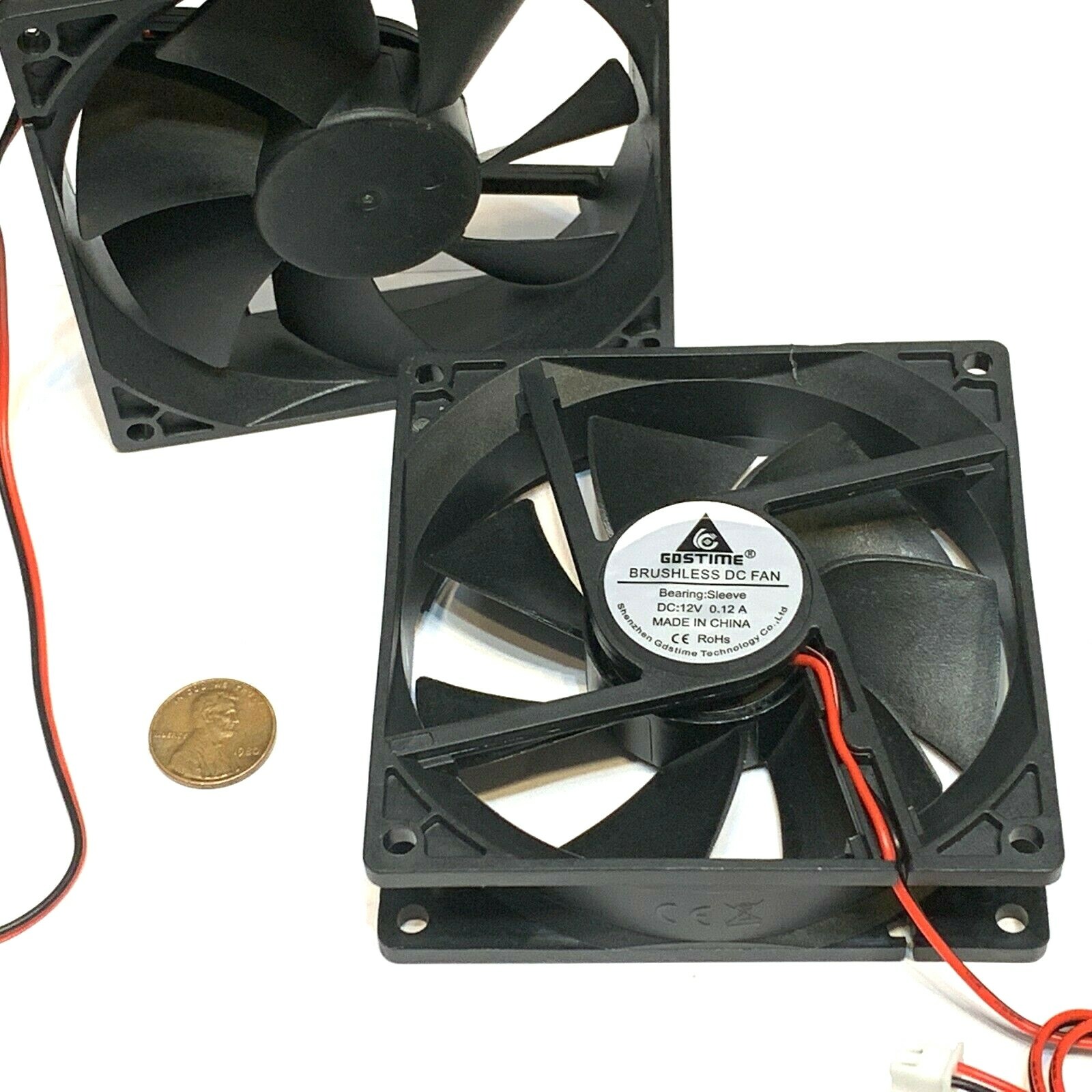 2 Pieces Gdstime 12v 9CM 9225 92x92x25mm DC 2Pin CPU Cooling 3d printer G15