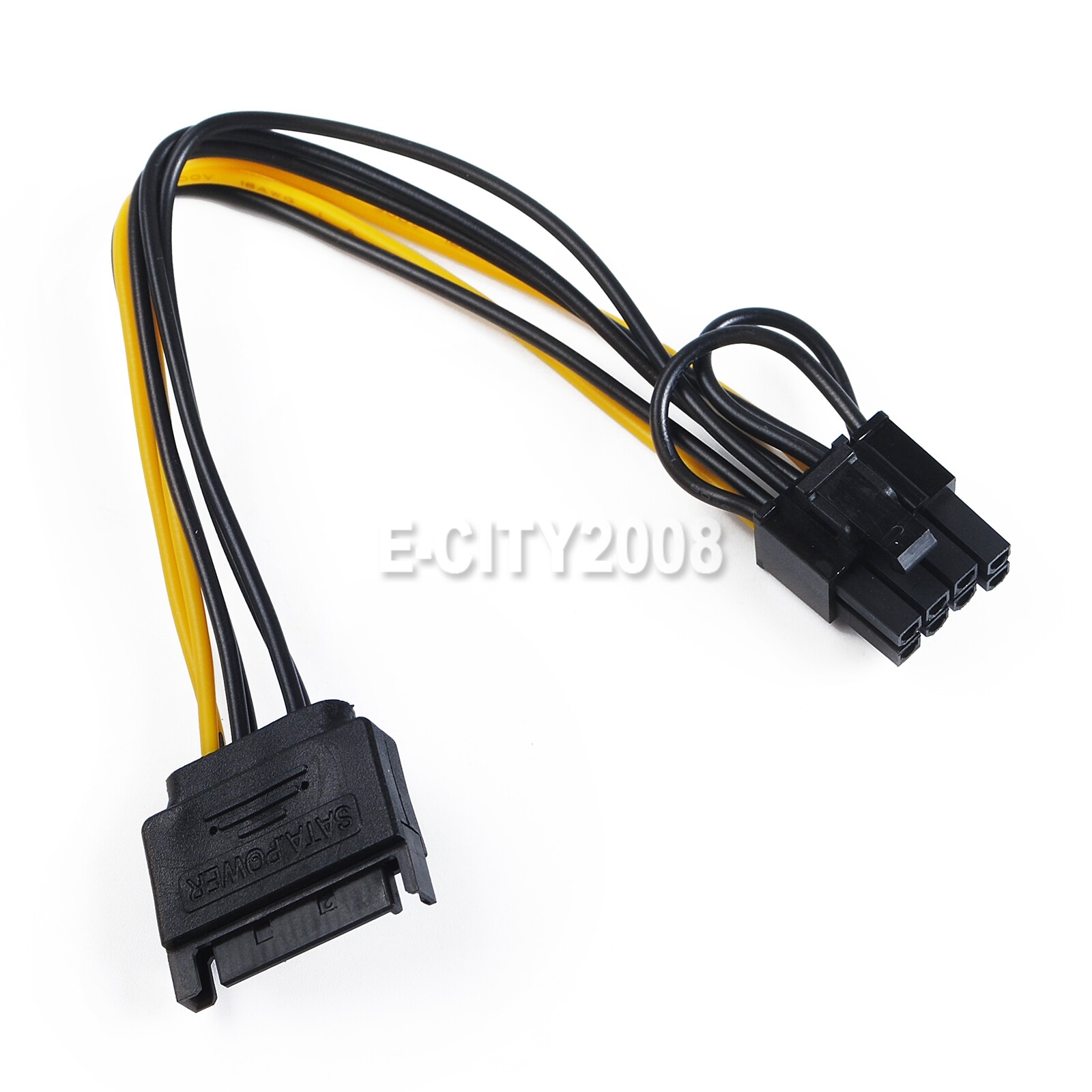 Lot 15pin SATA Male to 8pin(6+2) PCI-E Video Card Power Adapter Cable 20CM