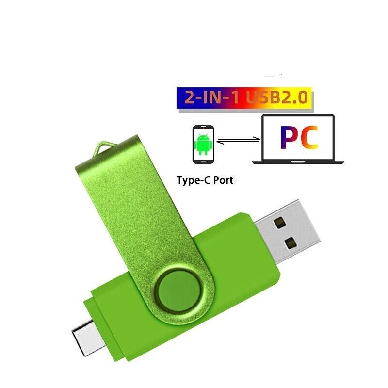 TYPE-C OTG 2 in 1 USB Memory Photo Stick Flash Pen Drive Phone Laptop PC Mac