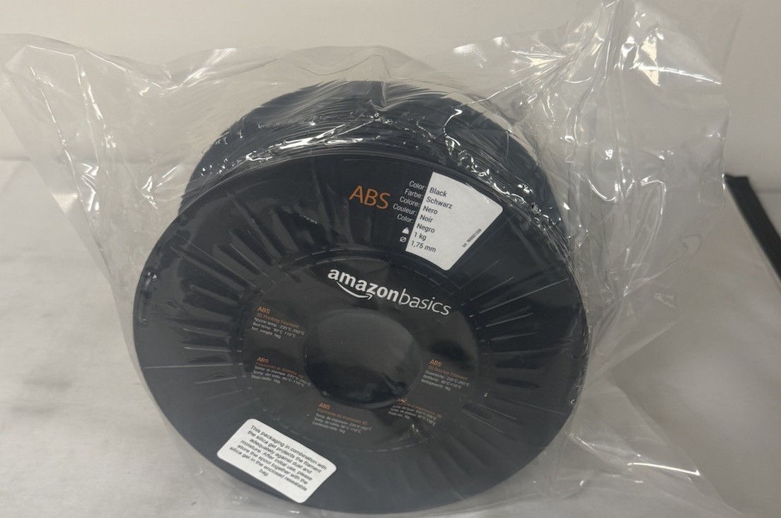 Amazon Basics ABS 3D Printer Filament, 1.75mm, Black, 1kg Spool