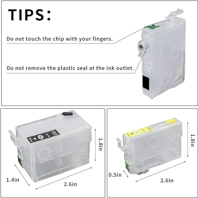 Sublimation Ink Cartridge, Empty Refillable Ink for WF-7720 WF-7710 WF-7620