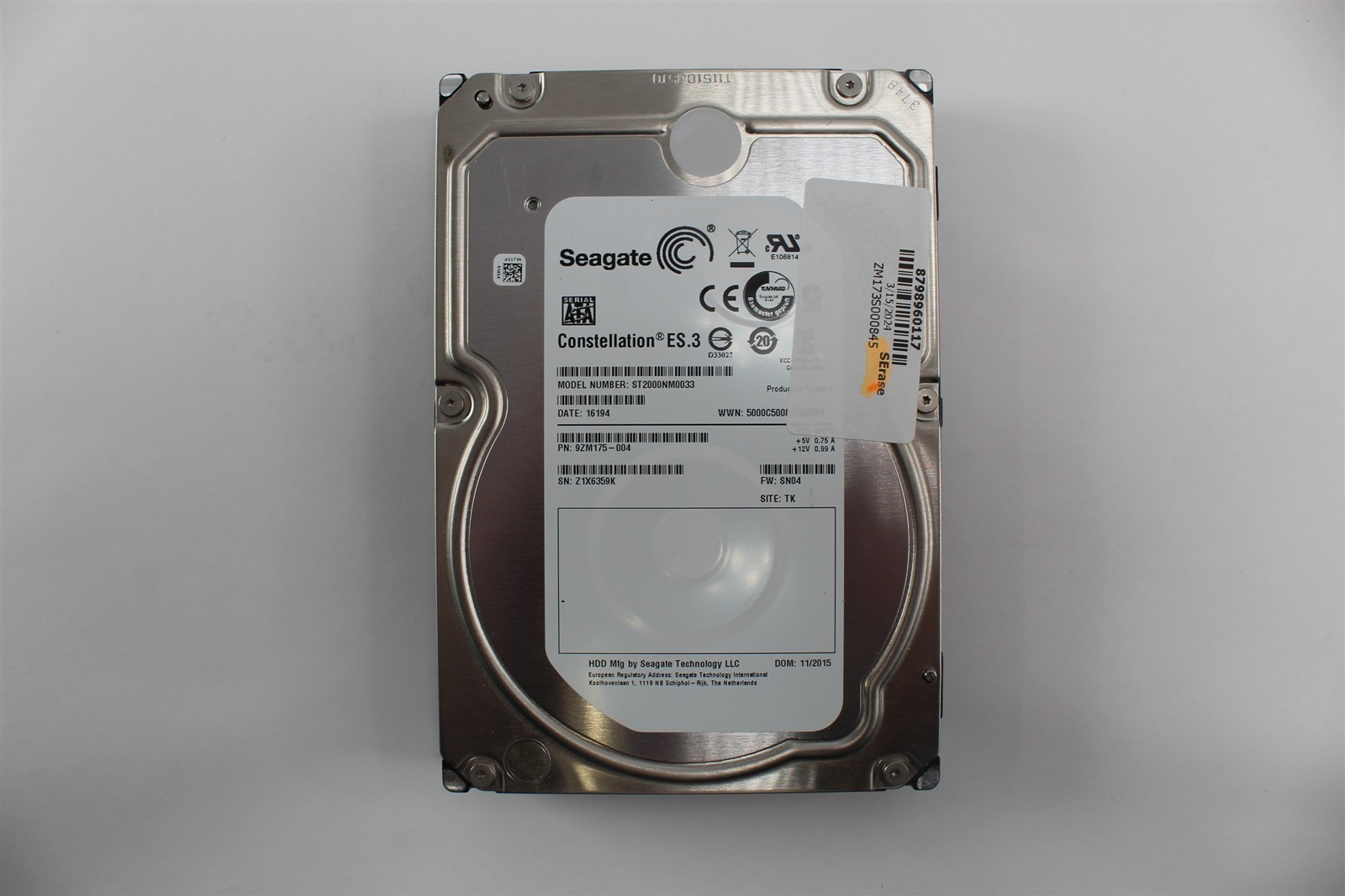 Seagate Constellation ES.3 2TB 7.2K 3.5” SATA HDD 9ZM175-004 ST2000NM0033