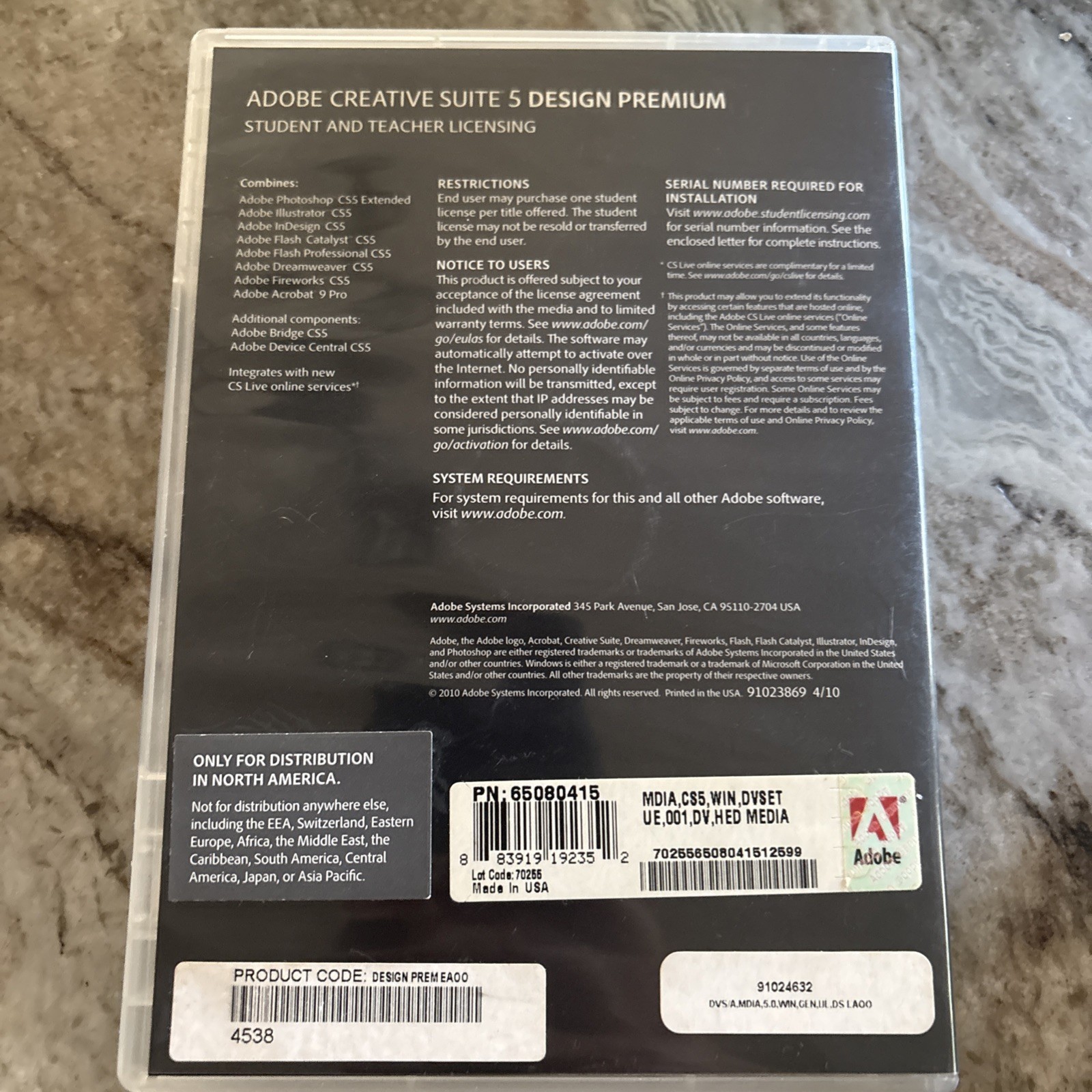 Adobe CS 5.5 Design Premium – Windows – Student & Teacher Edition – DEACTIVATED