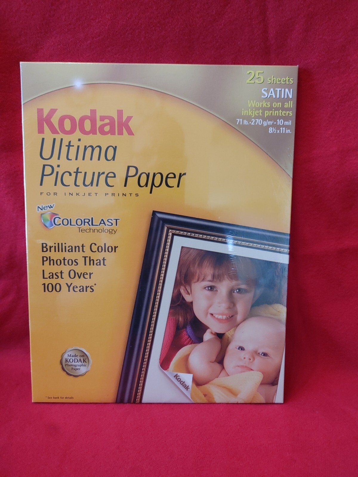 Kodak Ultima Picture Paper For Inkjet Printers 8.5″ X 11″ Satin 10 mil UPP-3-A