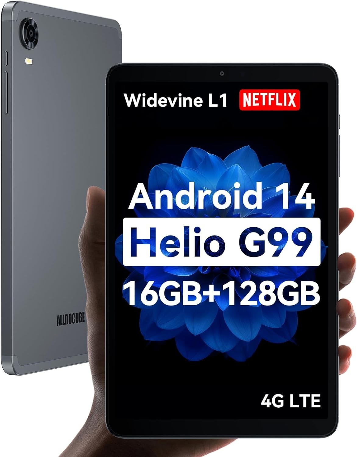 ALLDOCUBE Android 14 Tablet 8.4 in 16+128GB FHD 1920×1200 Widevine L1 4G GPS