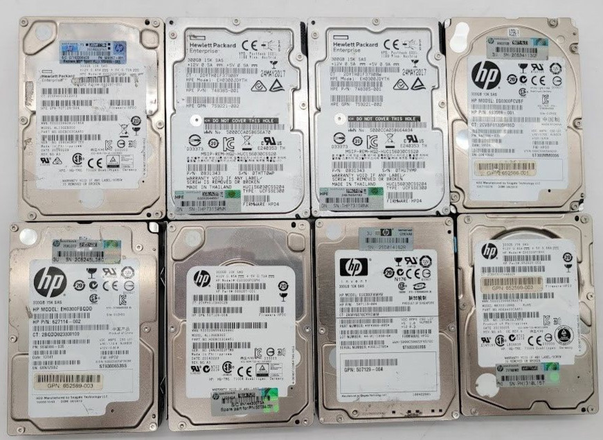 Lot of 8 500GB 2.5″ SAS Mixed brands Hard Drive check the description