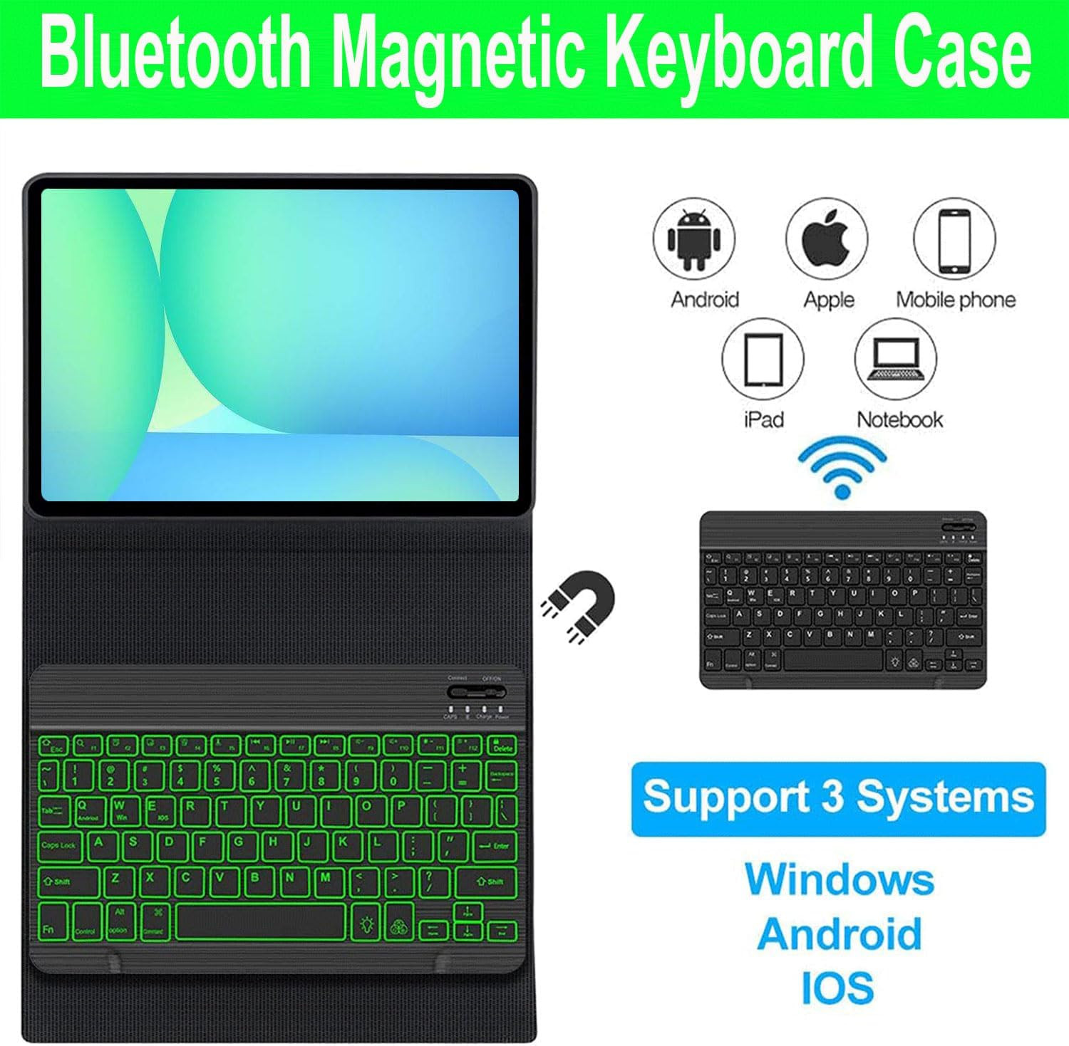 Keyboard Case for Samsung Galaxy Tab S10 FE plus 13.1″, Smart S10Fe+ Keyboard Ca