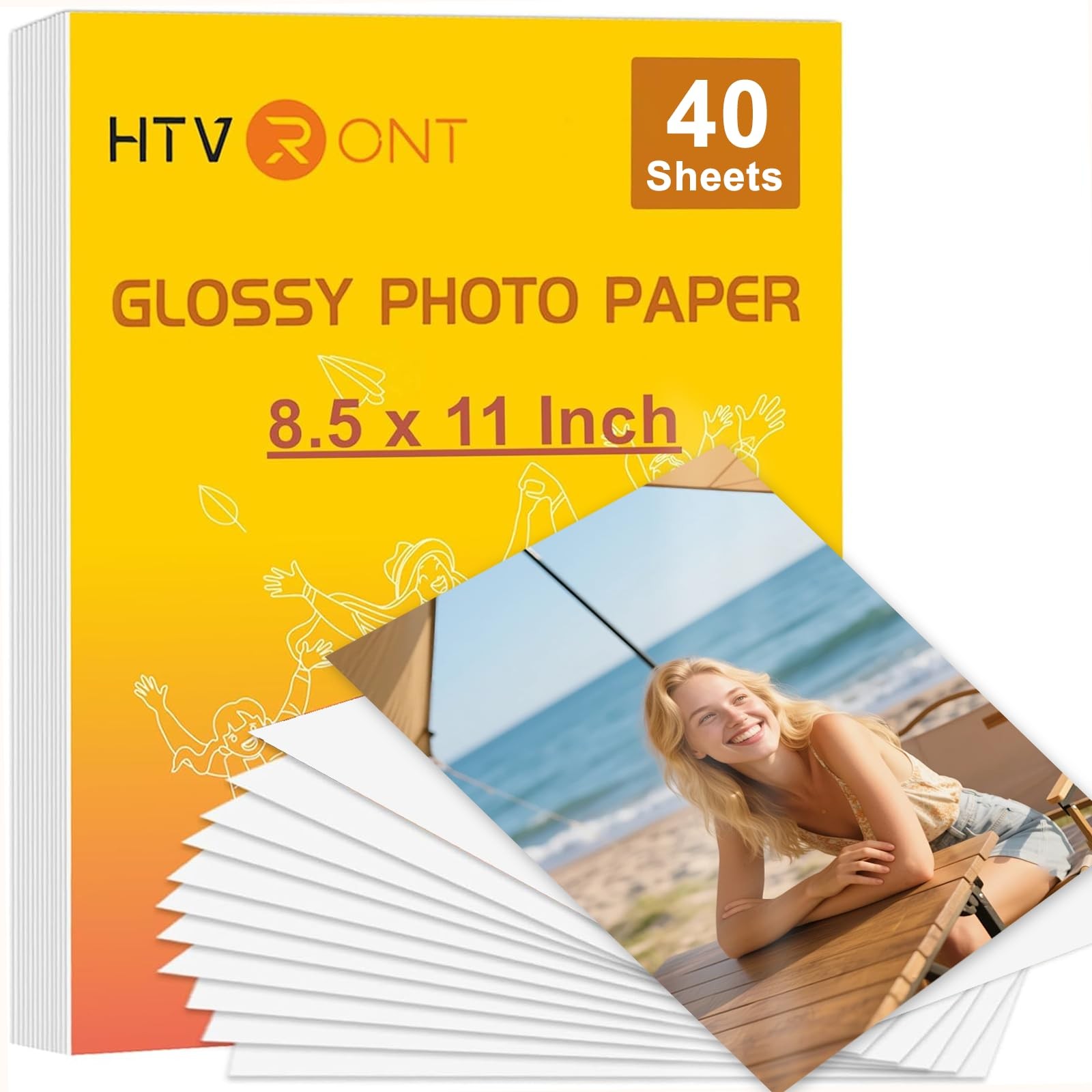 Glossy Photo Paper 8.5 x 11, 40 Sheets Inkjet Photo Printer Paper