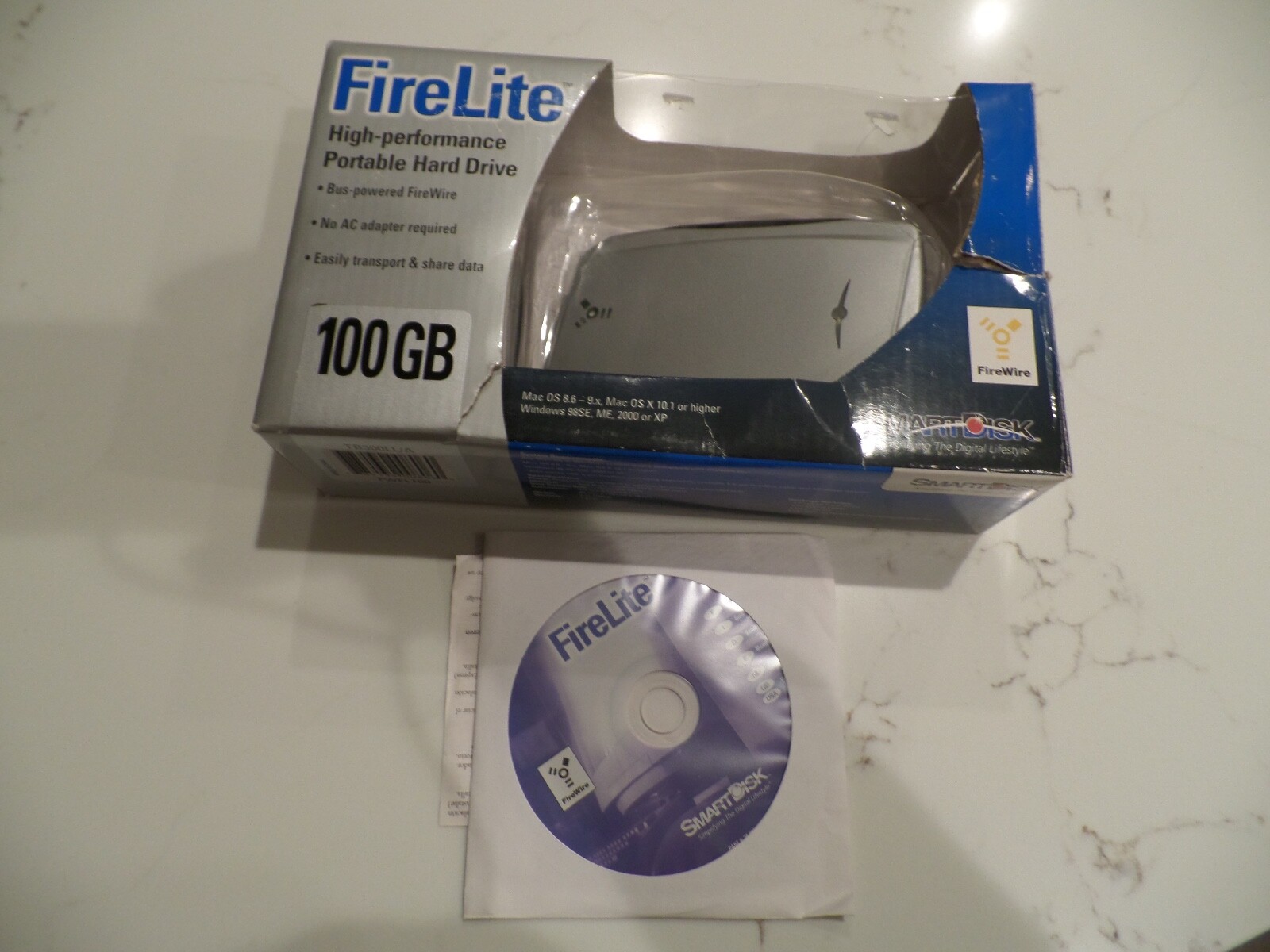 SmartDisk FWFL100 Silver 100 GB FireLite USB 2.0 Portable External Hard Drive