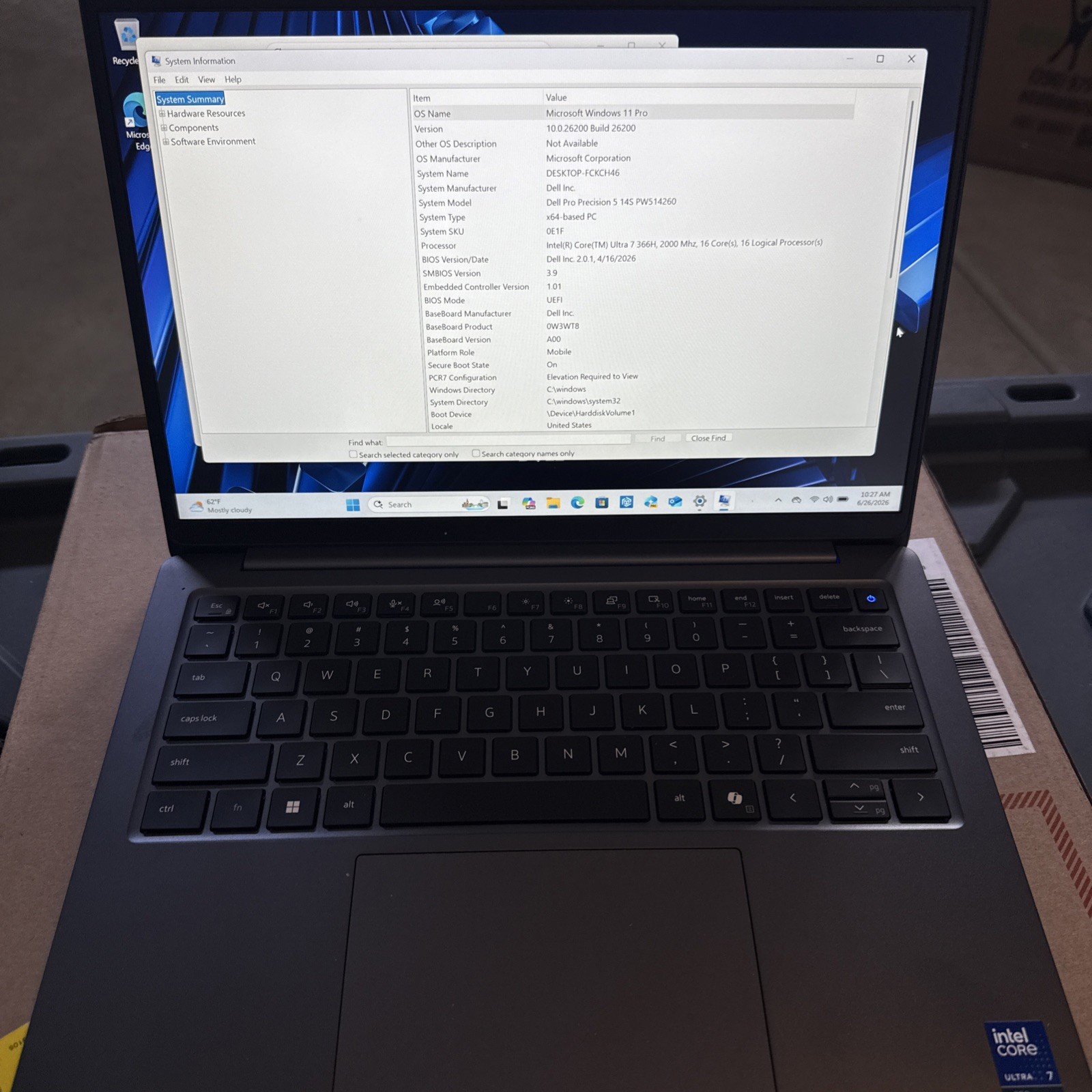 Dell Pro Precision 5 — 14s Series 3 Ultra 7 366H/32GB/512gb SSD