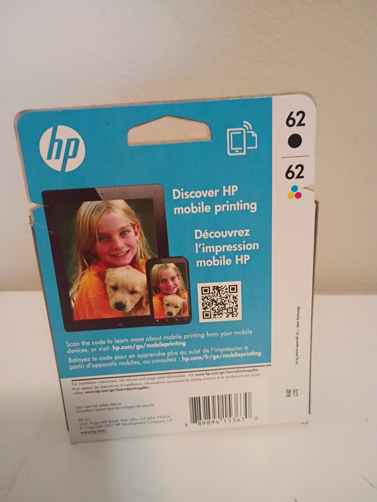 HP Genuine 62 Black/Tri-Color Ink Cartridges Ne Sealed – Exp Oct 2019
