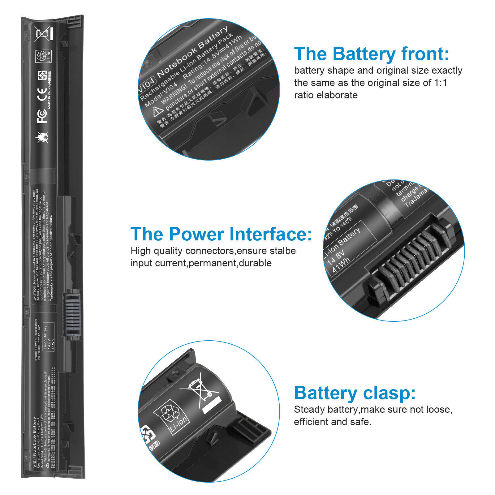 🧡LOT 1-100x V104 VI04 Battery HP ProBook 450 G2 G3 440 G2 756743-001 756478-422