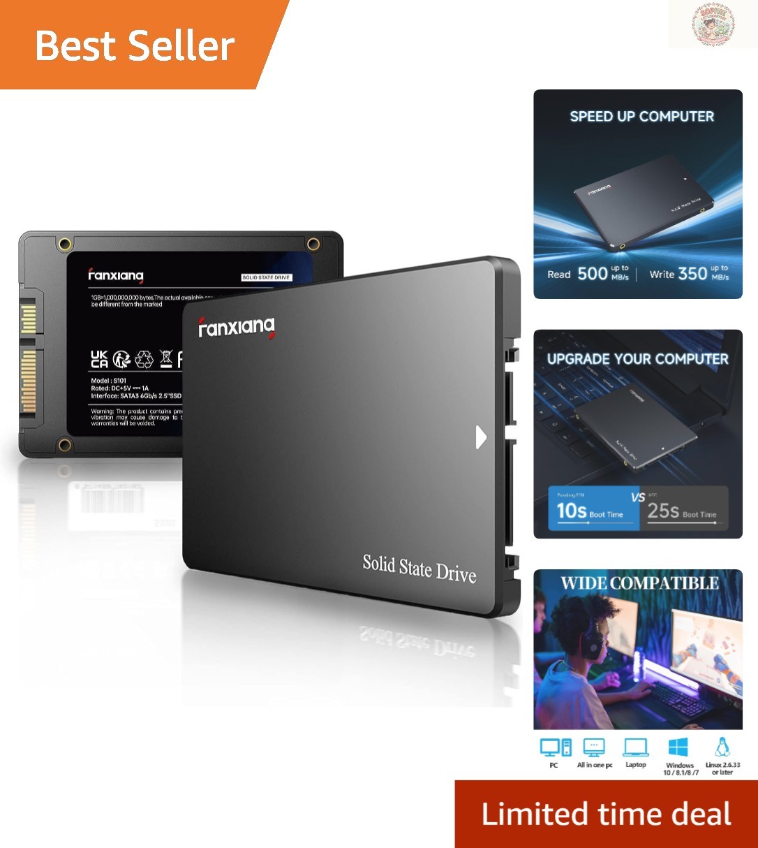 Upgrade to S101 128GB 2.5″ Internal SSD – Blazing Fast 550MB/s Read Speed