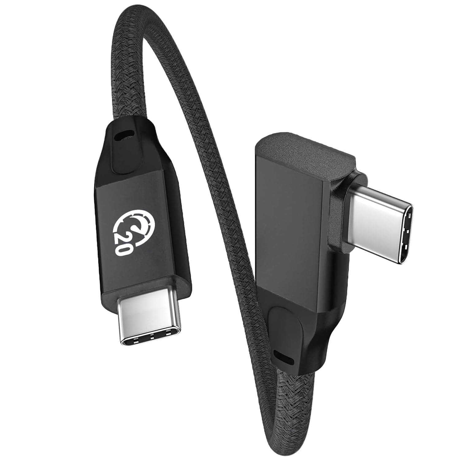 USB C 90 Degree Cable 0.5Ft, 6 Inch Short USBC to USBC 3.2 Gen2 20Gbps Cable Rig