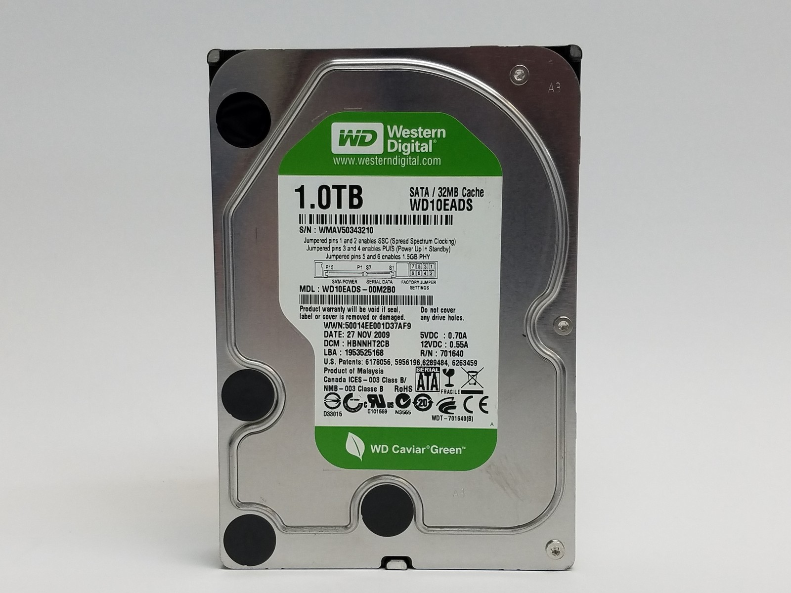 Western Digital WD Caviar Green WD10EADS 1 TB 3.5″ SATA II Hard Drive