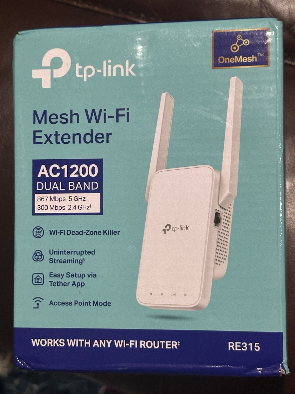 TP-Link RE315 Wi-Fi OneMesh Extender, 1.2Gbp booster, Dual Band AC1200