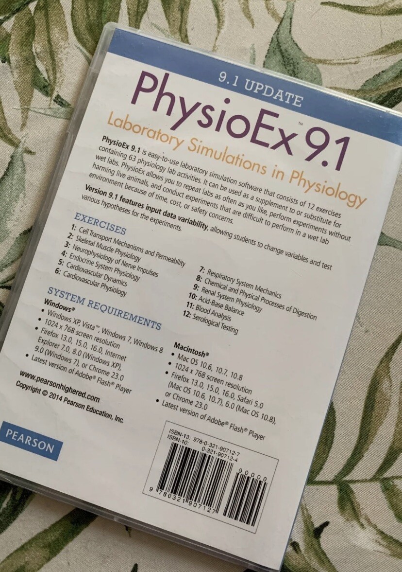 PhysioEx 9.1 Laboratory Simulations in Physiology CD-ROM 2014 Version