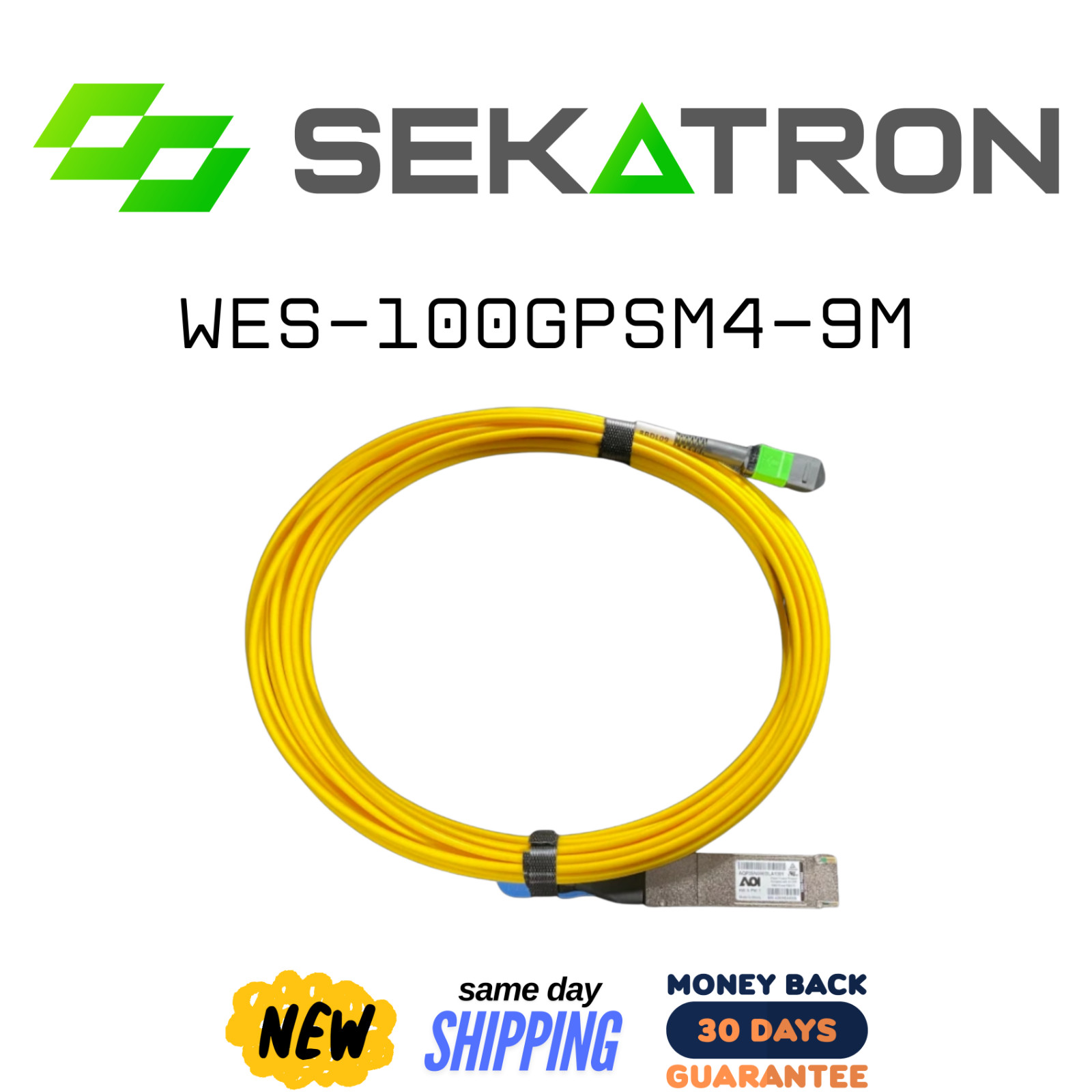 🔗 NEW AOI WES-100GPSM4-9M • 100G PSM4 QSFP28 Optical Cable • 9M • ⚡ FastShip