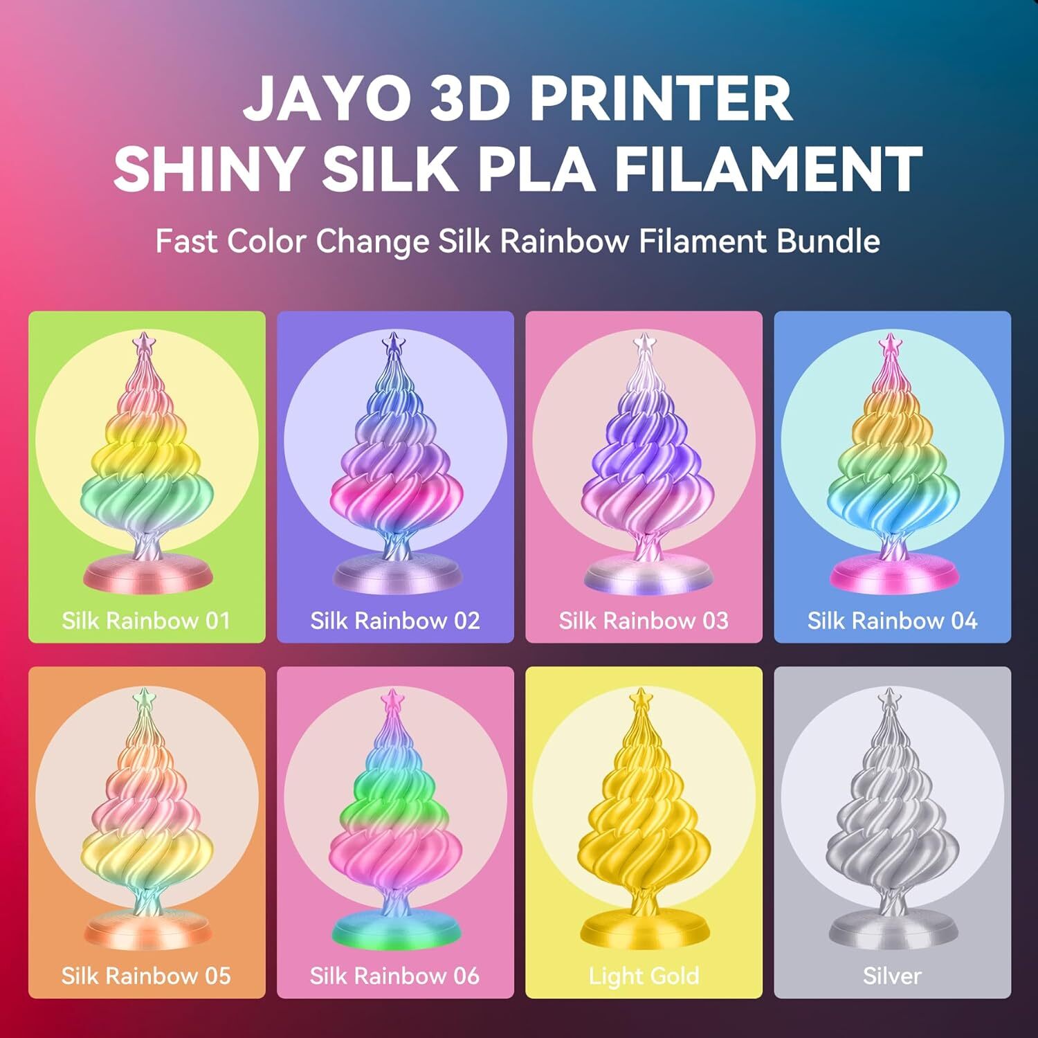 JAYO PLA Meta PETG PLA+ SILK ABS 3D Printer Filament 1.75mm 1KG 650G Tangle-free