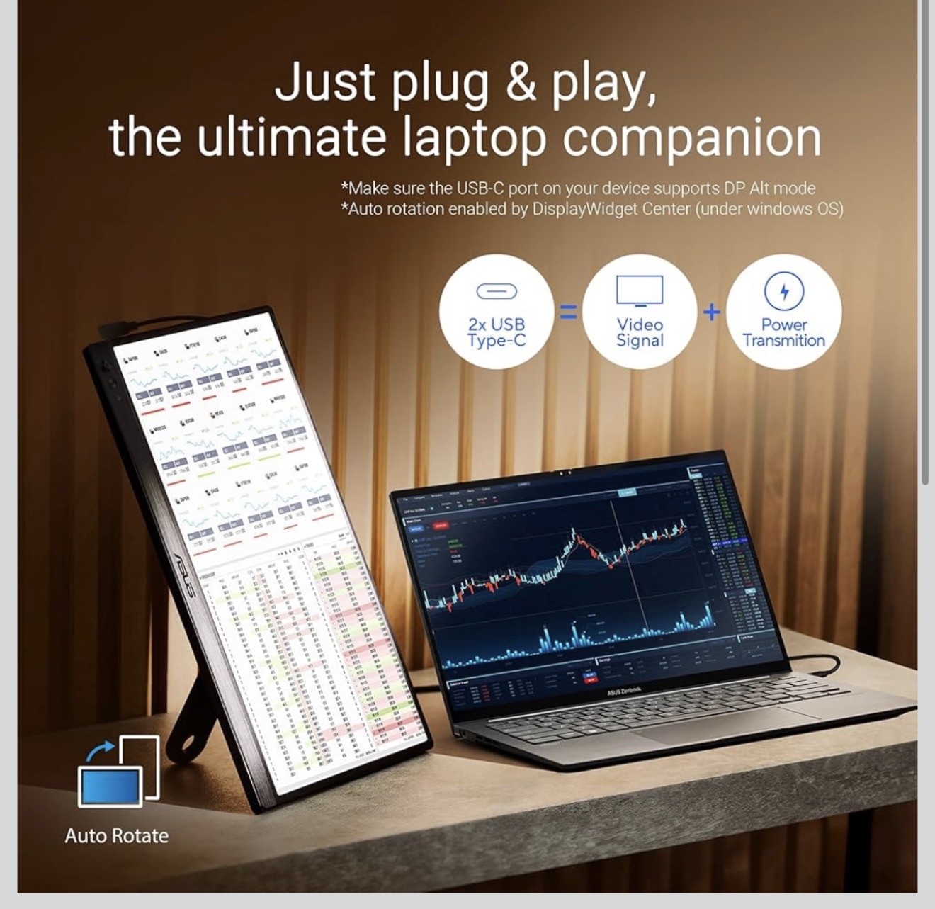 ASUS ZenScreen 16” Portable USB Monitor (MB169CK) – Full HD, IPS, Dual USB-C,