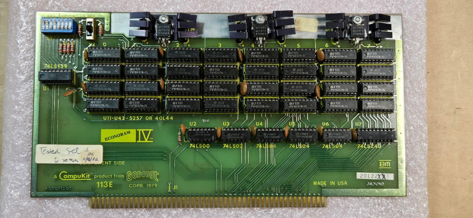 Econoram IV 1979 113E 16k RAM CompuKit Computer Board – Untested