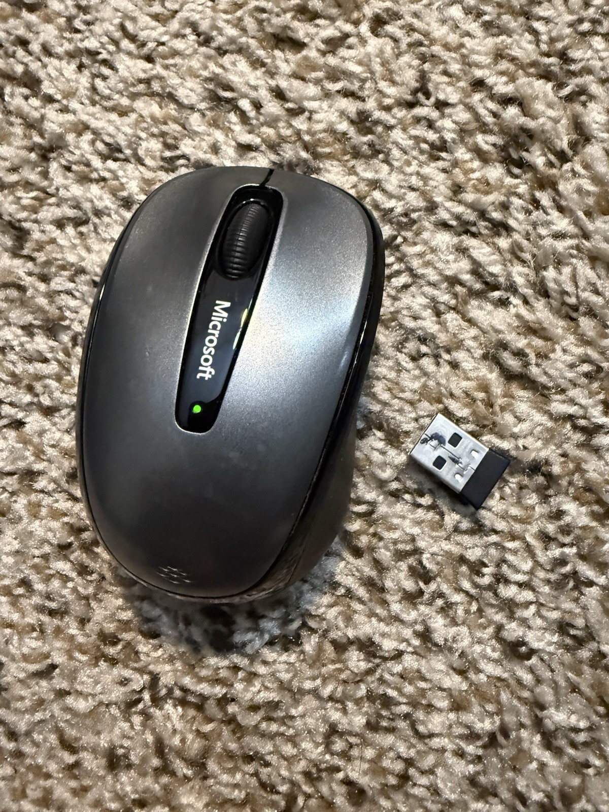 Microsoft Wireless USB Bluetrack Ambidextrous Mobile Mouse 3500 Gray Used