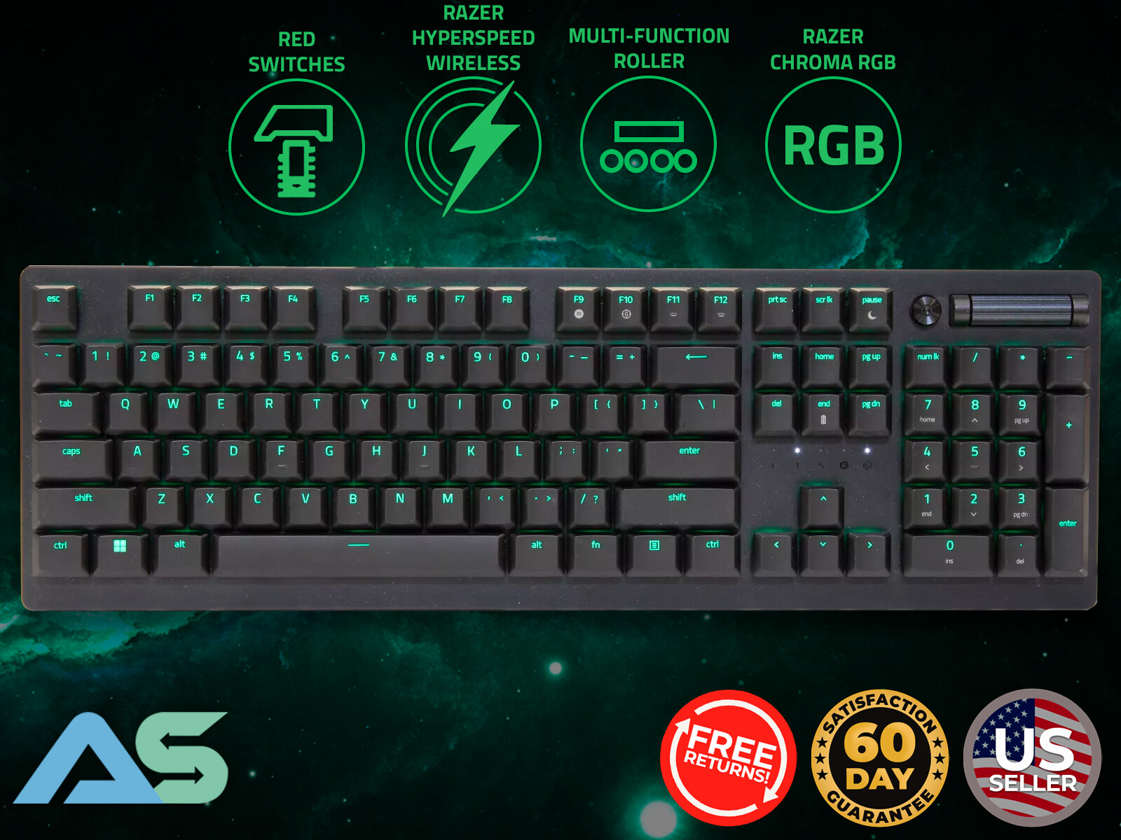 Razer DeathStalker V2 Pro Wireless Optical Linear Red Switch Gaming Keyboard