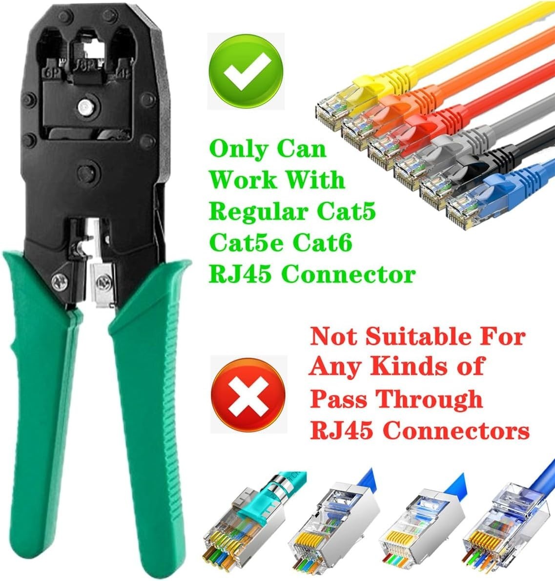 11-in-1 Network Tool Kit for Cat5 Cat6 Ethernet Crimper