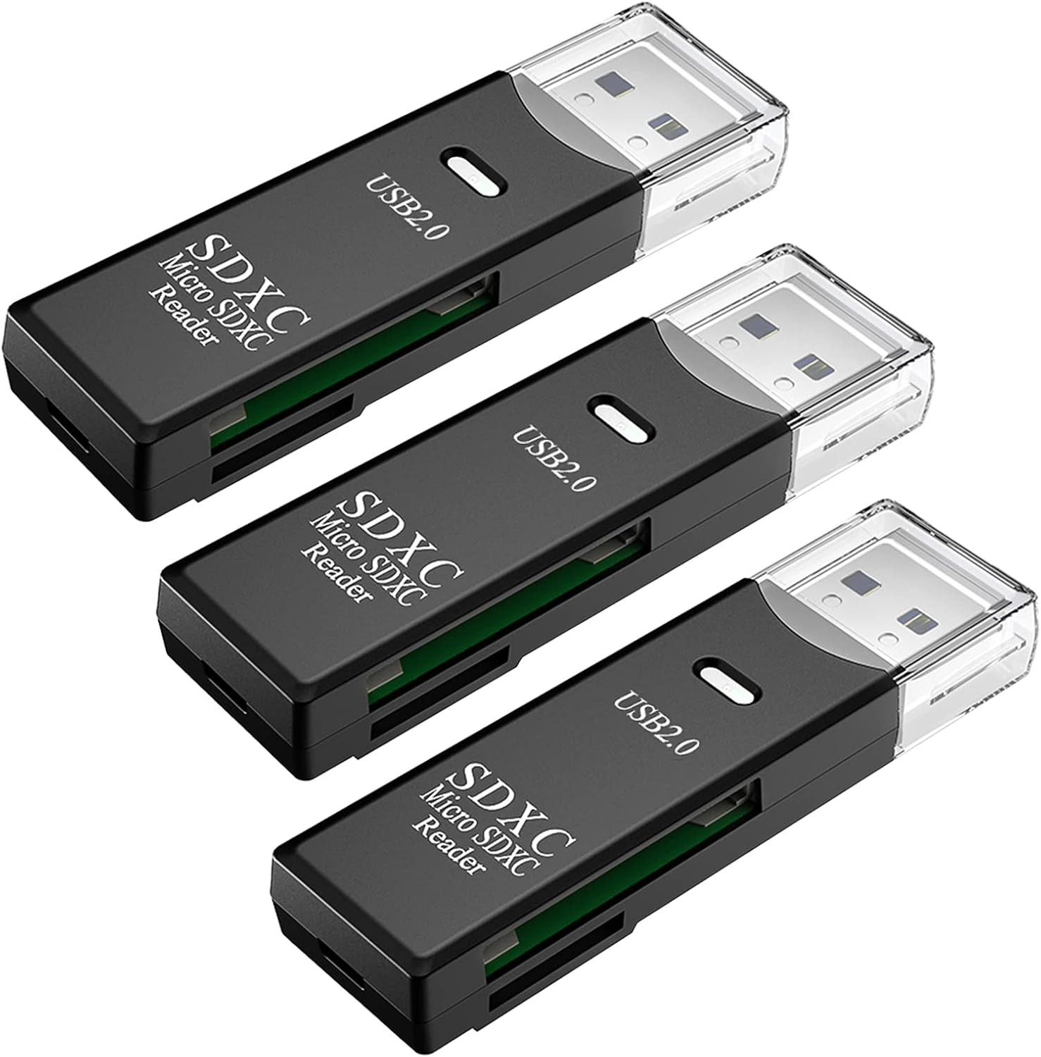 USB SD Card Reader for PC, 3 Packs Micro SD Card to USB Adapter, Card Reader
