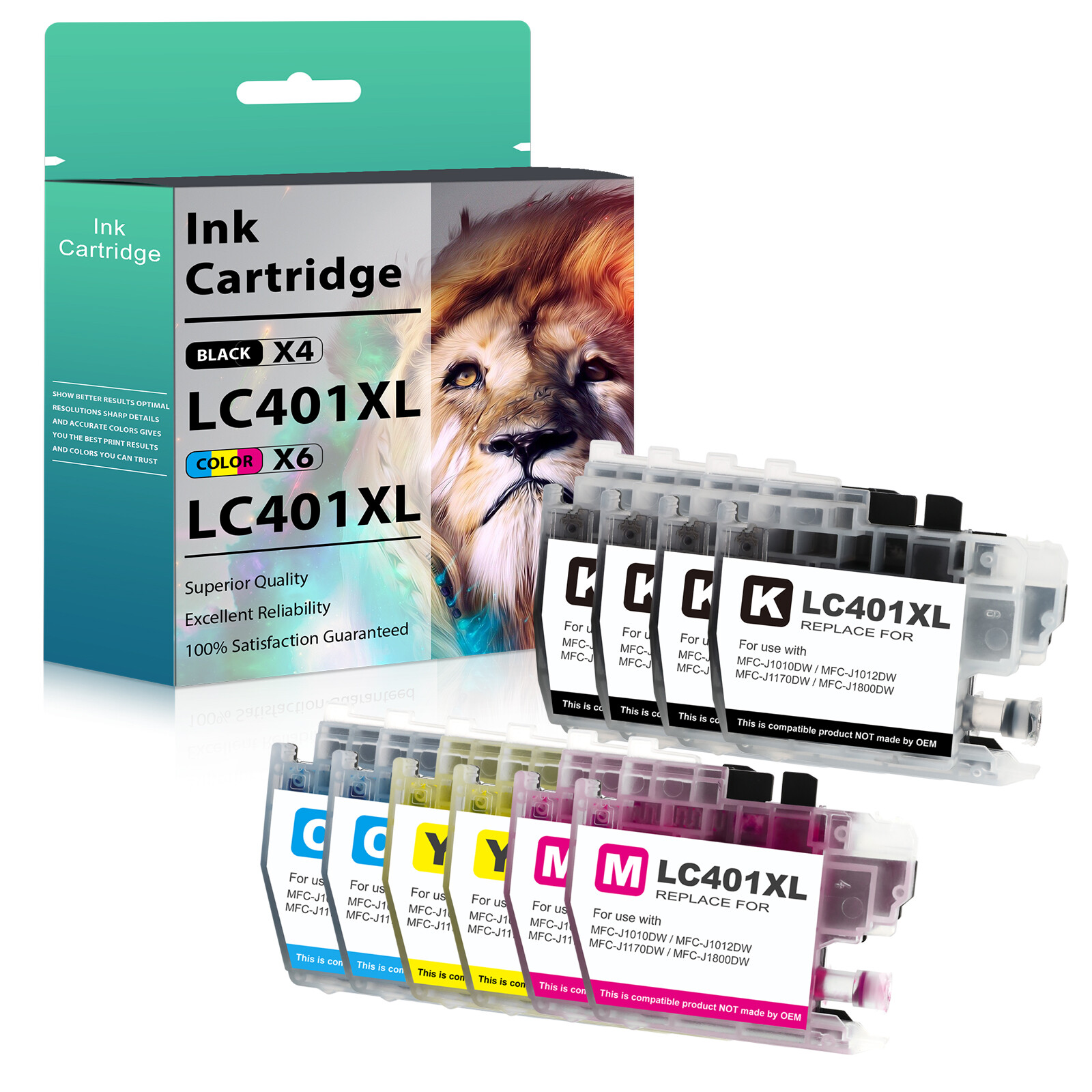 LC401XL Ink Cartridges Compatible For Brother MFC-J1010DW MFC-J1012DW Printe LOT