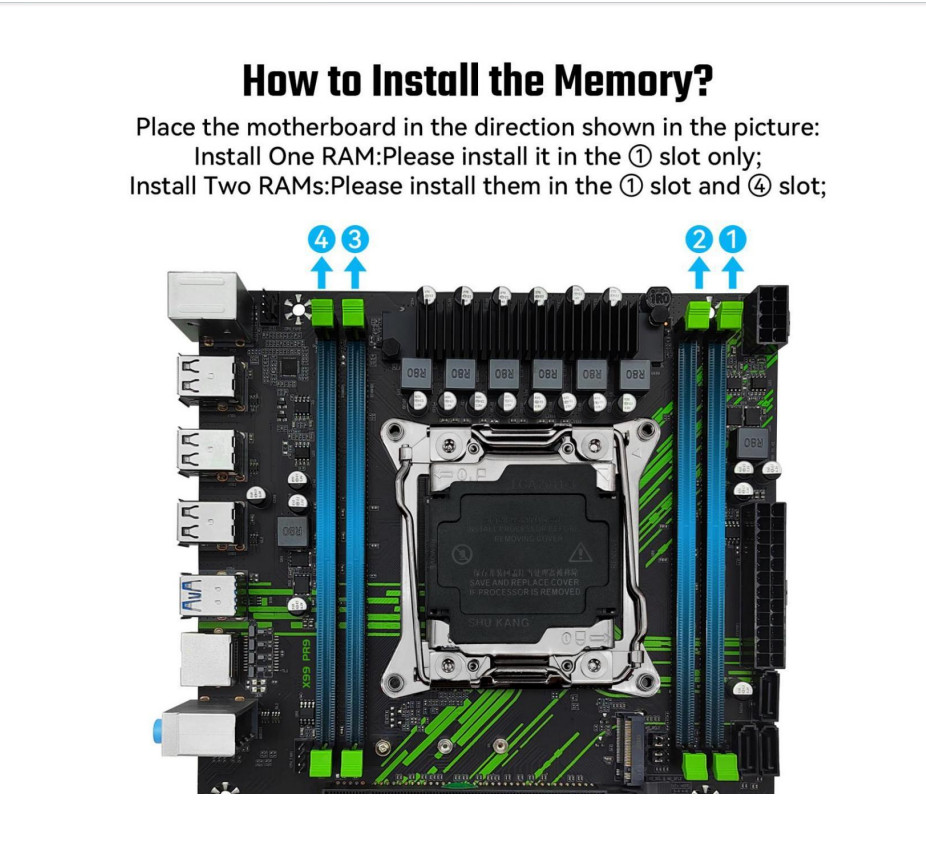 X99 PR9 LGA 2011-v3 Motherboard Four Channal SATA 3.0 M.2 for Intel Xeon E5 V3/4