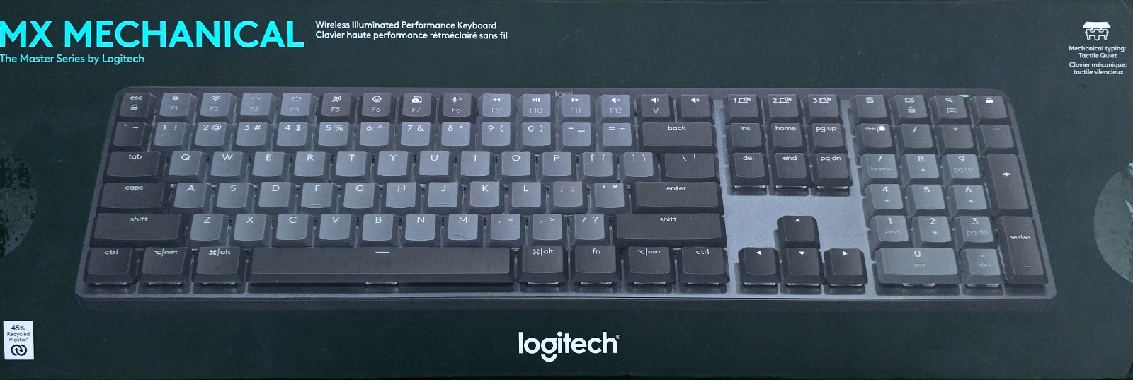 Logitech MX Mechanical Wireless Illuminated Performance Keyboard Tactile