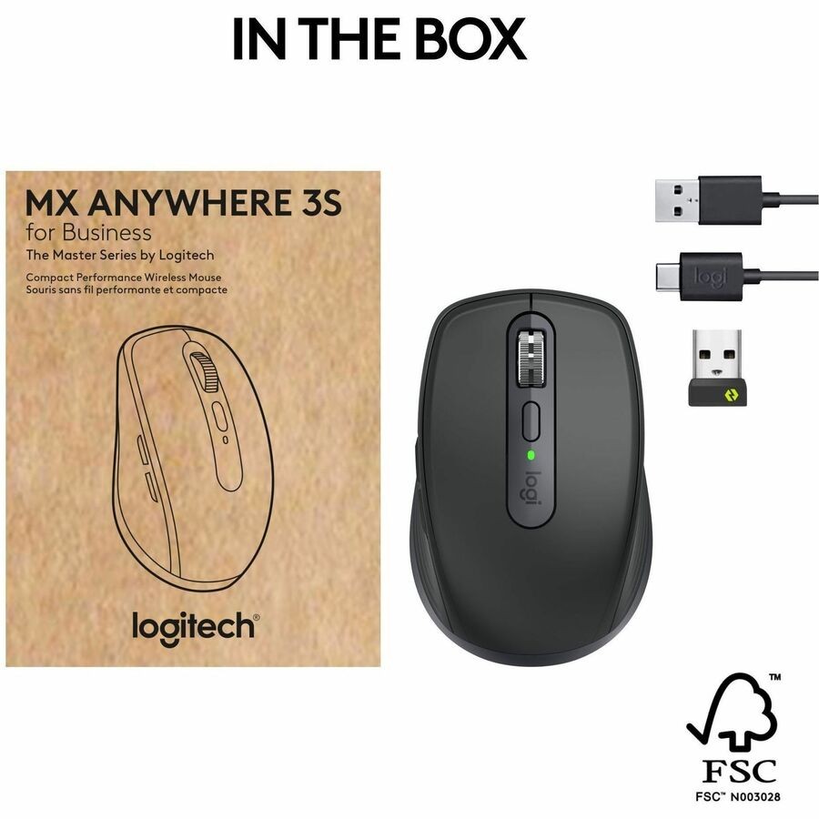 Logitech 910-006956 MX Anywhere 3S Wireless Mouse for Business – Graphite