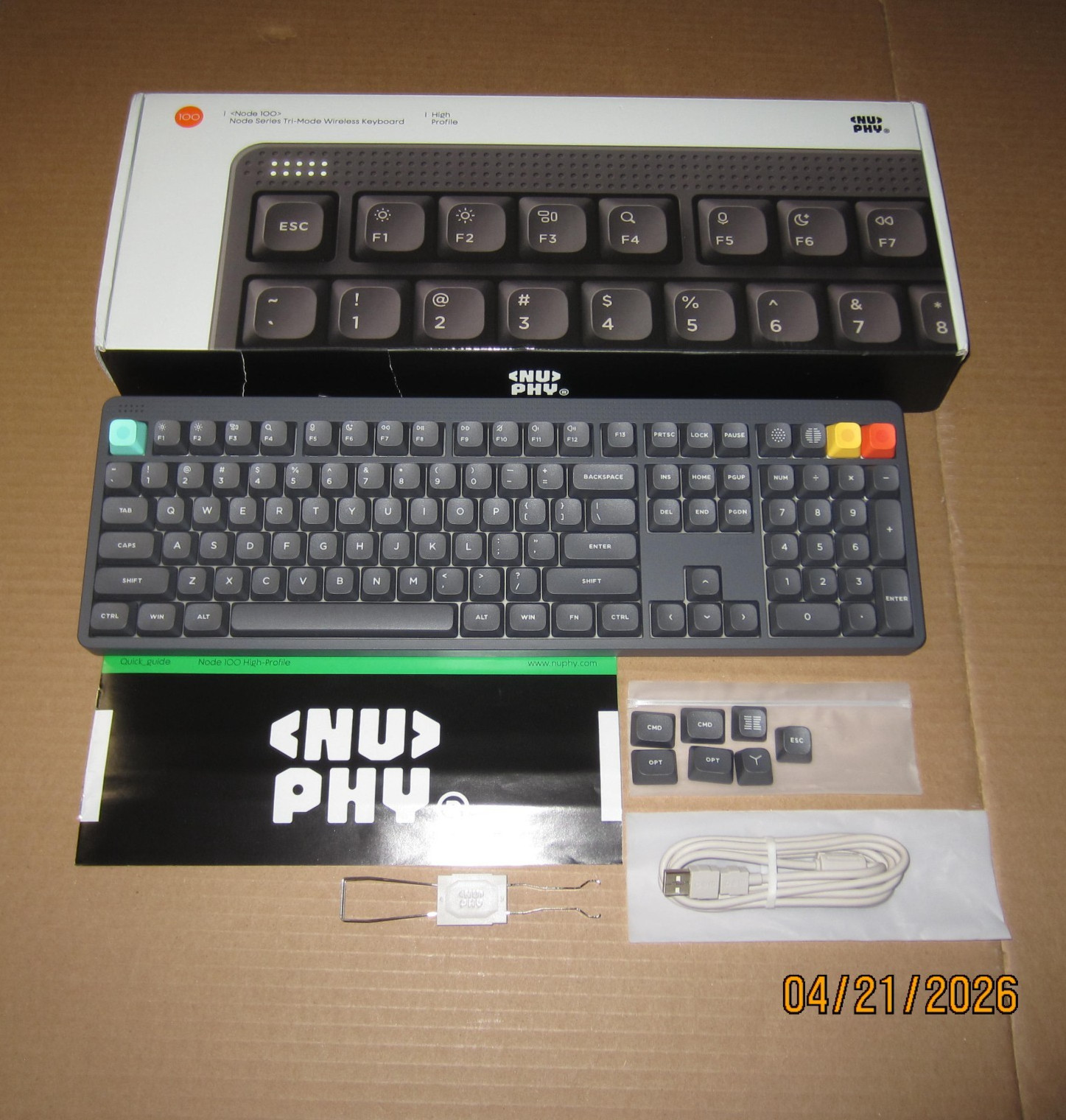 NEW Open Box NuPhy Node 100 Tri-Mode Wireless Mechanical Keyboard High Profile