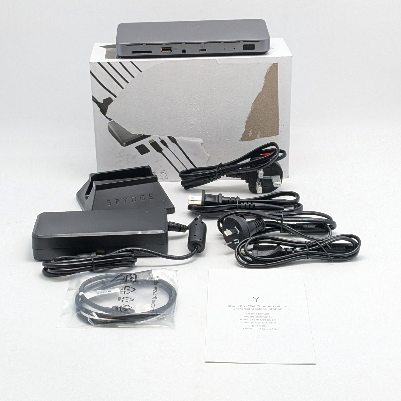 Brydge Stone Pro TB4 Thunderbolt 4 Universal Docking Station (B2208) Gray
