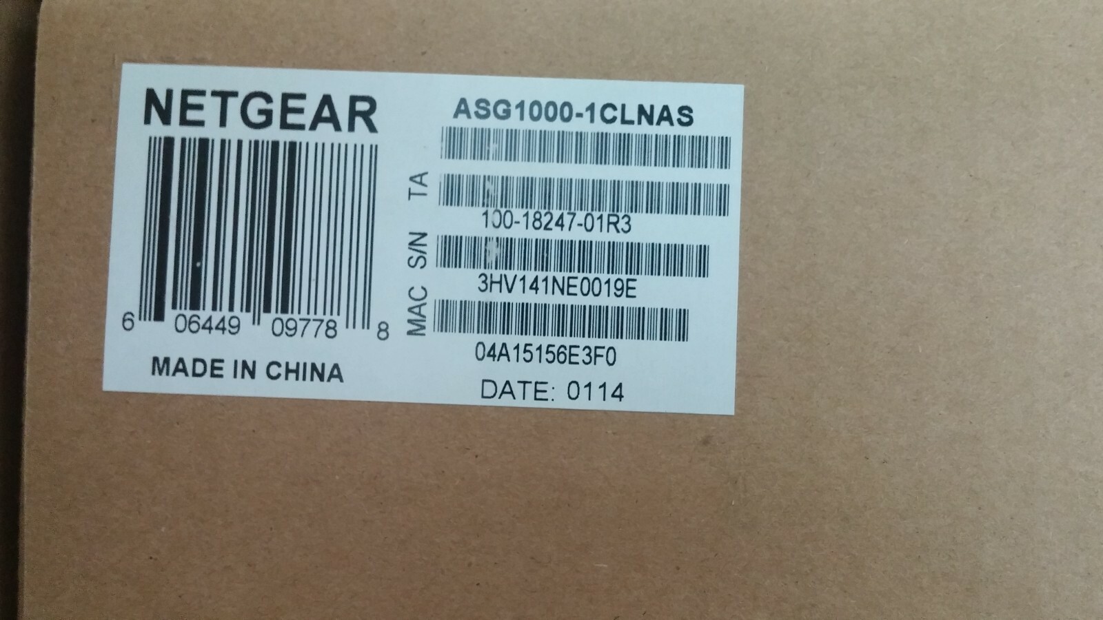 Netgear ASG1000-1CLNAS Home Security Interactive Hub/Gateway with WiFi