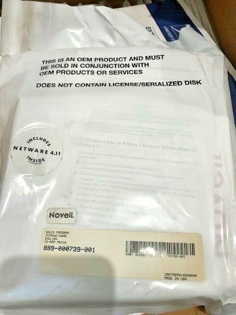 ULTRA RARE SEALED NOVELL NETWARE 4.11 WITH ALL BOOKS AND CD – NONE ON EBAY RM4