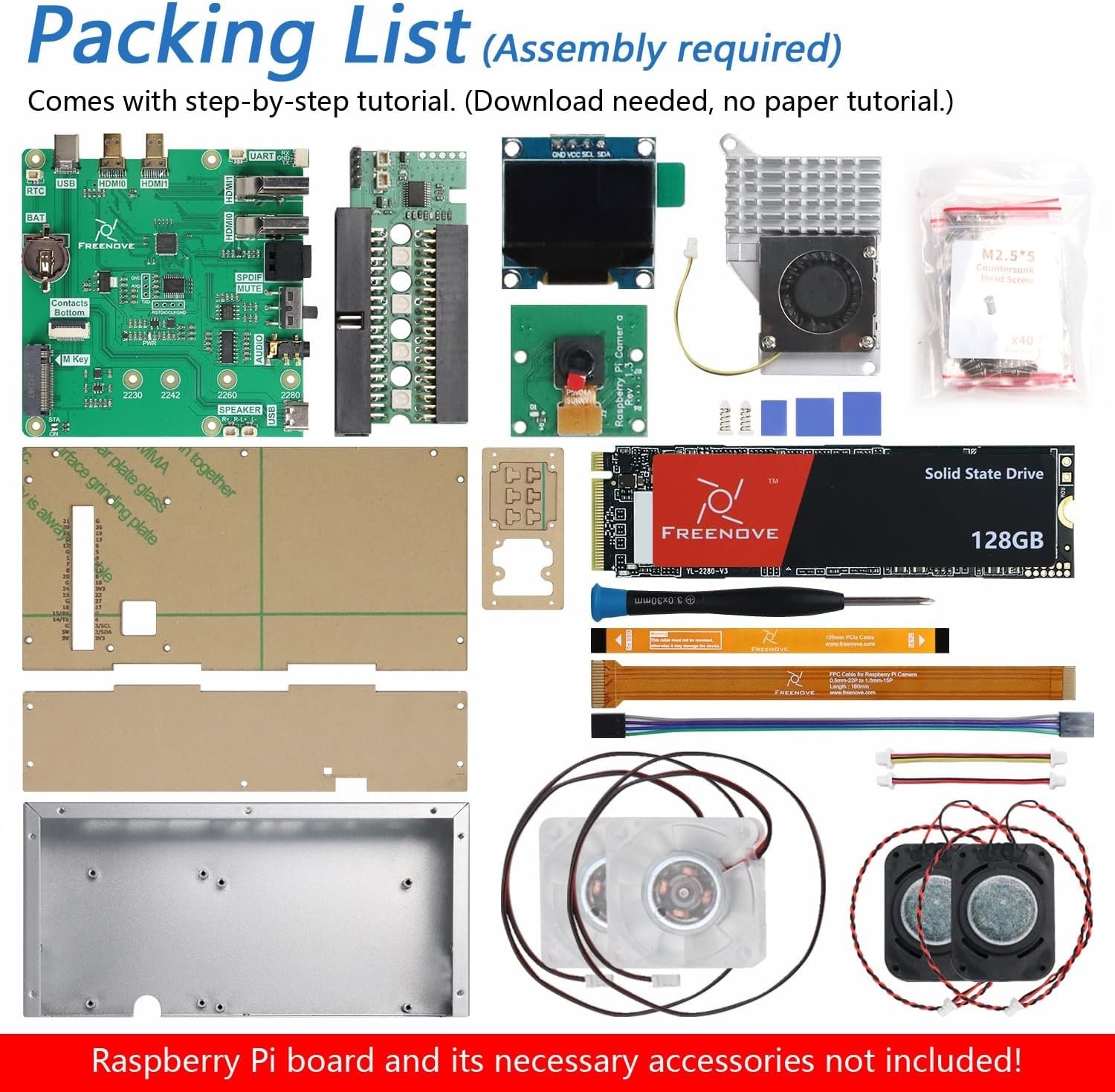 Ultimate Raspberry Pi 5 Case: 128GB SSD, Active Cooling, OLED, Camera, Stereo