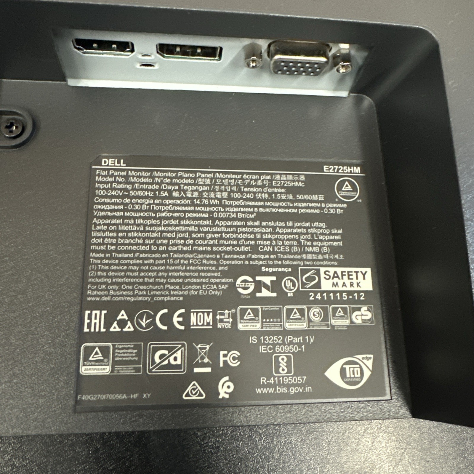 Dell E2725HM Pro 27-Inch 100 Hz Full HD IPS Monitor