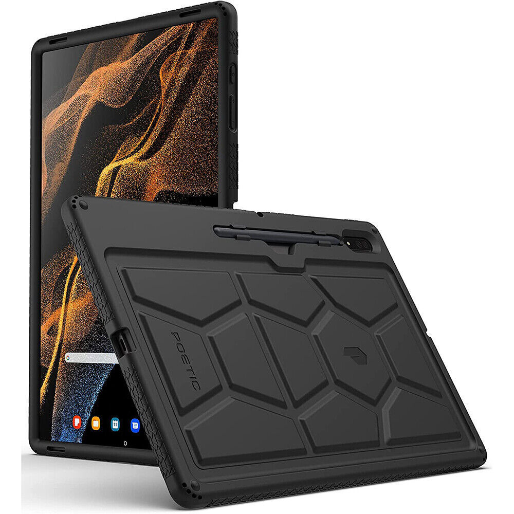 For Galaxy Tab S8 Ultra 14.6 inch Tablet Case Washable Silicone Cover Black
