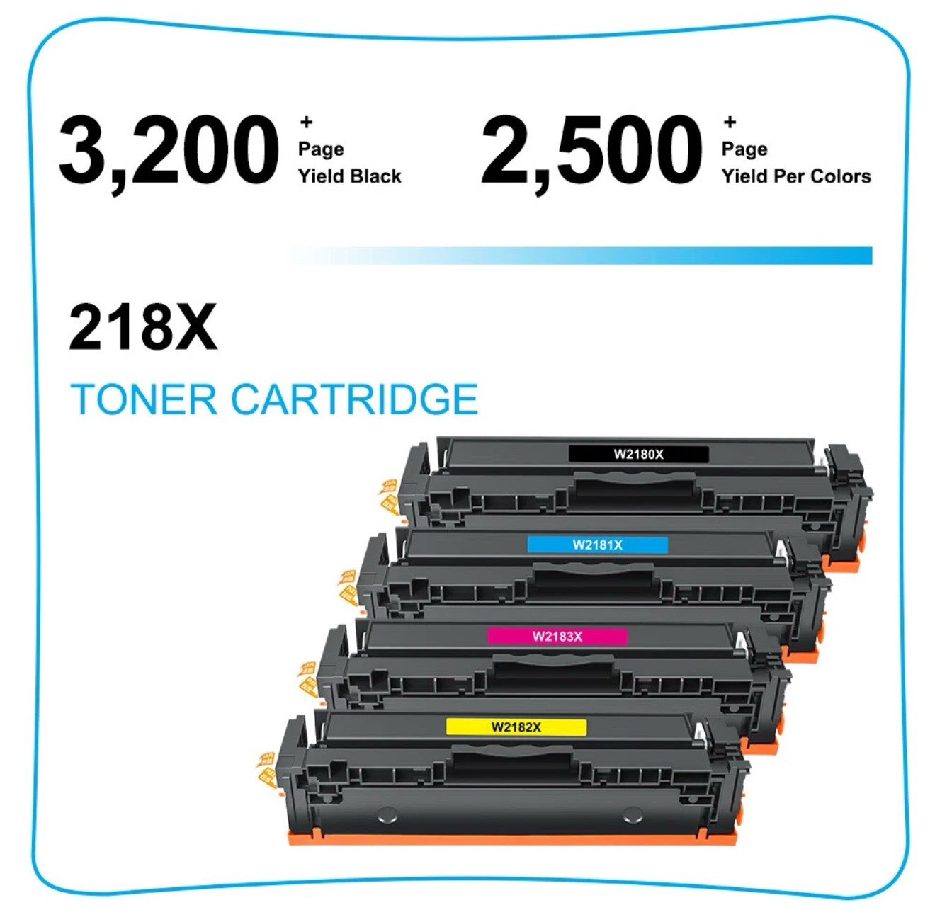 4 Pack 218X W2180X High Yield Toner Fits for HP LaserJet Pro MFP 3301fdw No Chip