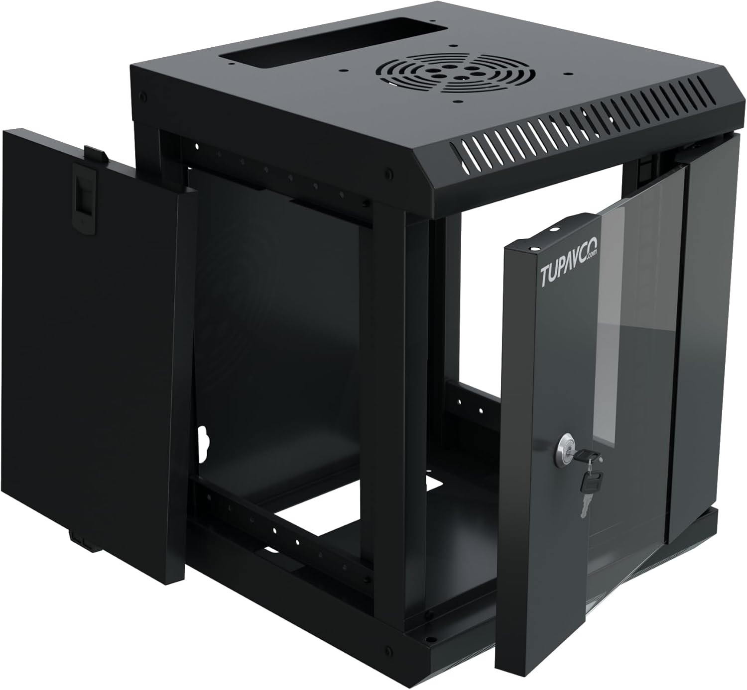 10 Inch Mini Network Rack Cabinet – 6U Vented W/Glass Door – 9 in Depth – Server